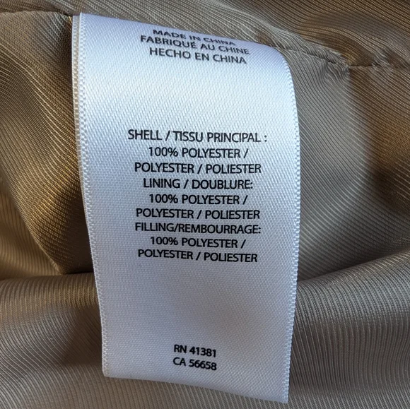 Lauren Ralph Lauren Quilted Jacket Black Label Hooded Coat Beige Classy Used L - Picture 9 of 12